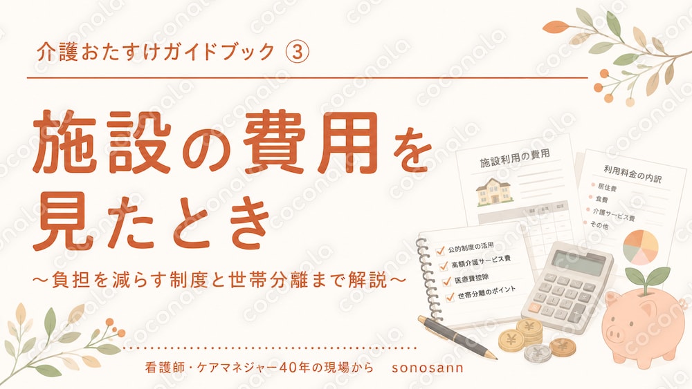 施設の費用を見たとき〜負担を減らす制度と世帯分離まで解説〜