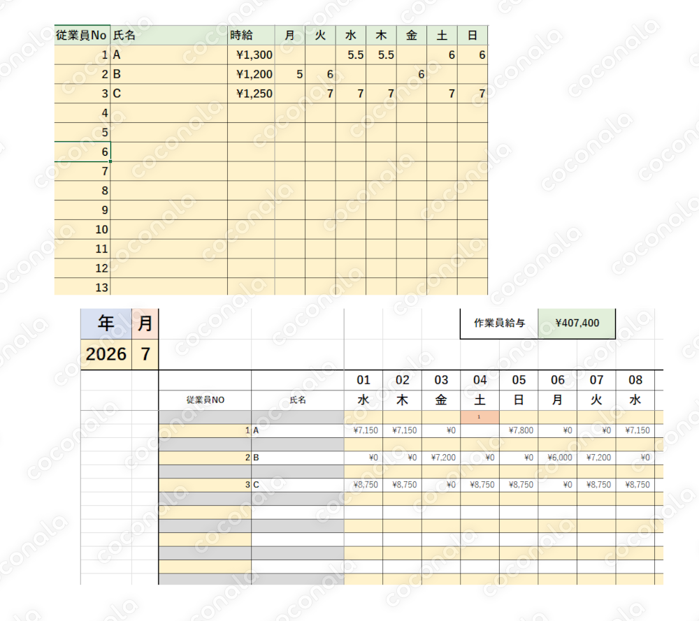【即使える】アルバイト・パート人件費を自動計算するExcelシート