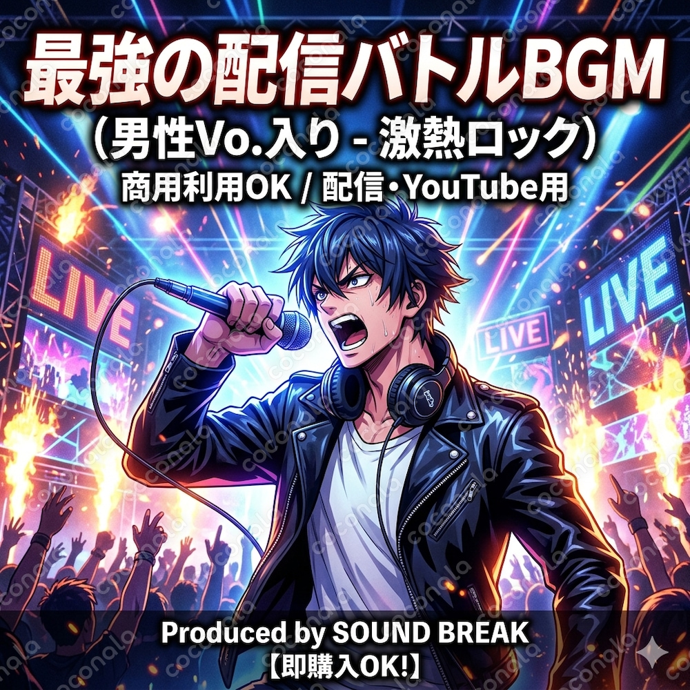 【配信・バトル用BGM】男性ボーカル入り、熱いシチュエーションに最適な曲