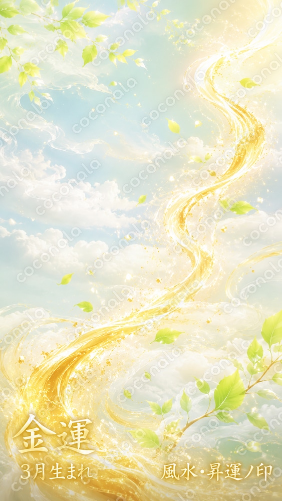 【金運・3月生まれ】風水待ち受け画像｜スマホ壁紙・ロック画面用｜風水・昇運ノ印