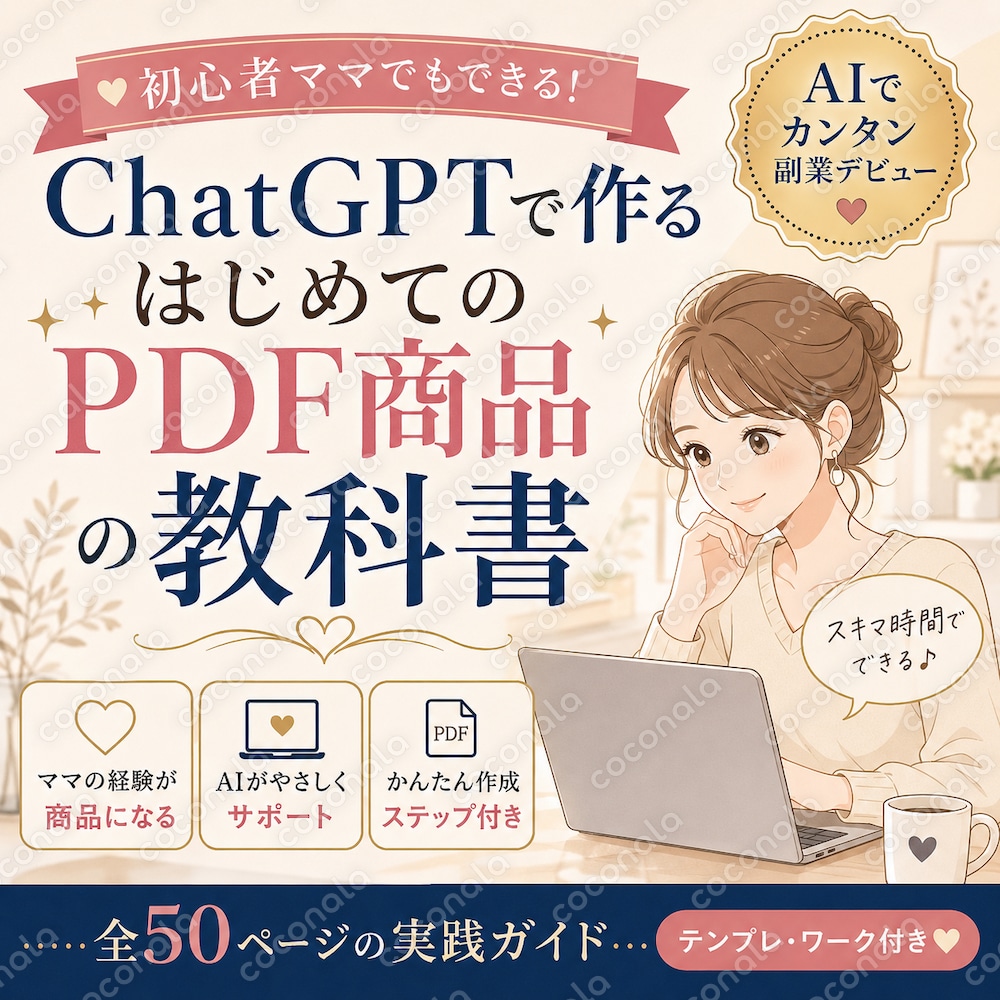 【育児中ママ向け】ChatGPTで始めるAI時短副業｜5分から作れるPDF商品＆ココナラ出品ガイド