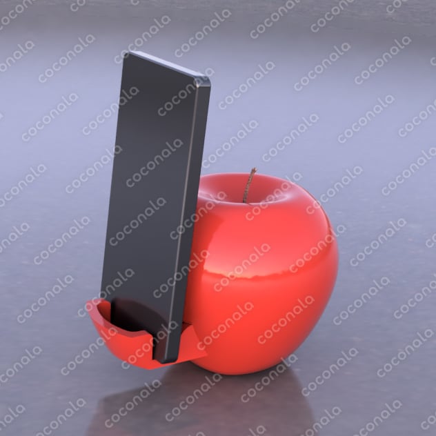 リンゴのスマホスタンド（3Dデータ）