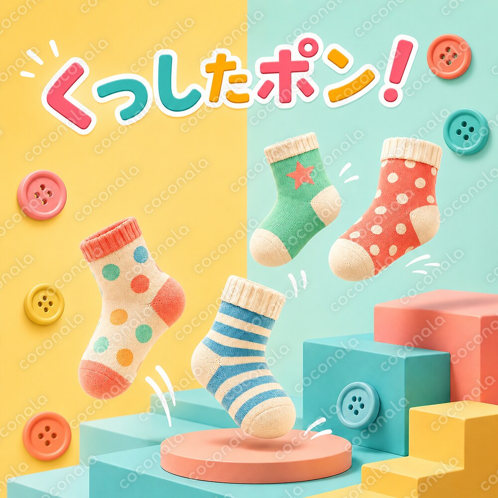 子ども動画に使える歌入りBGM「くつしたポン！」
