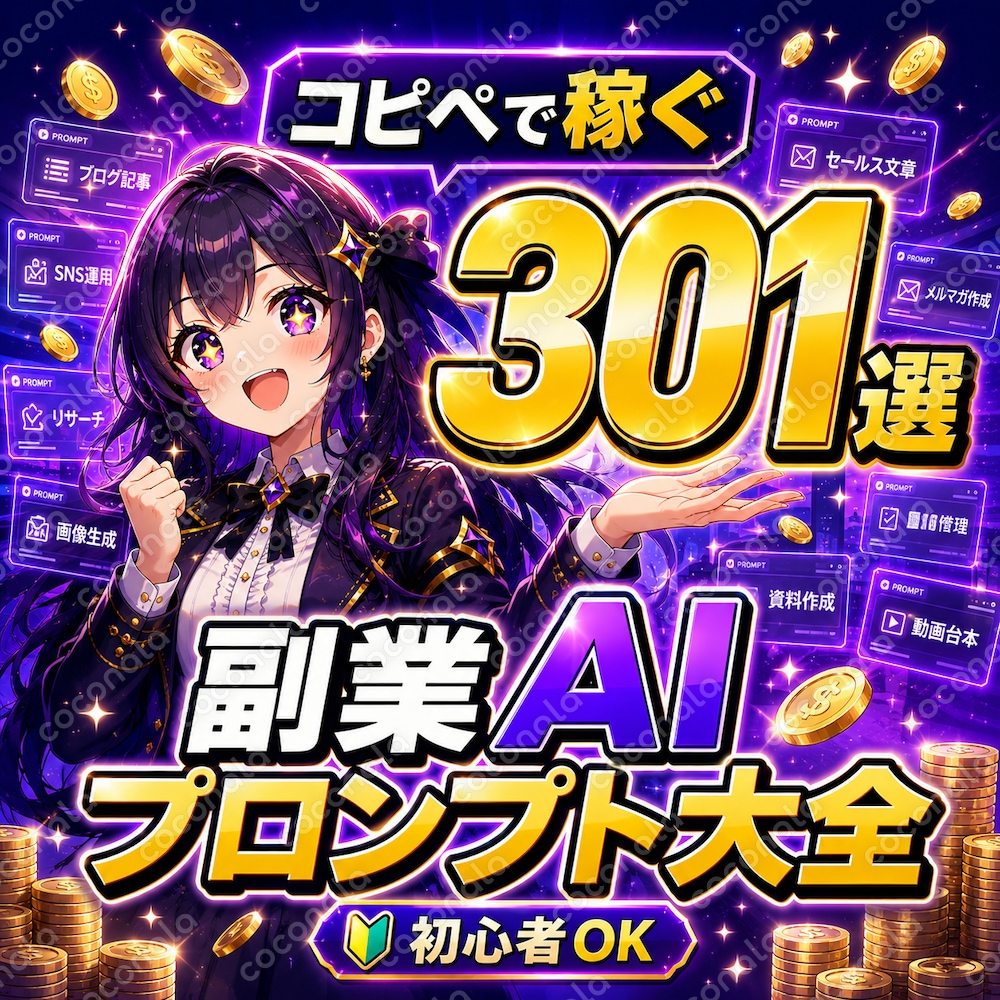 副業AIプロンプト301選コピペで稼ぐ作業渡し