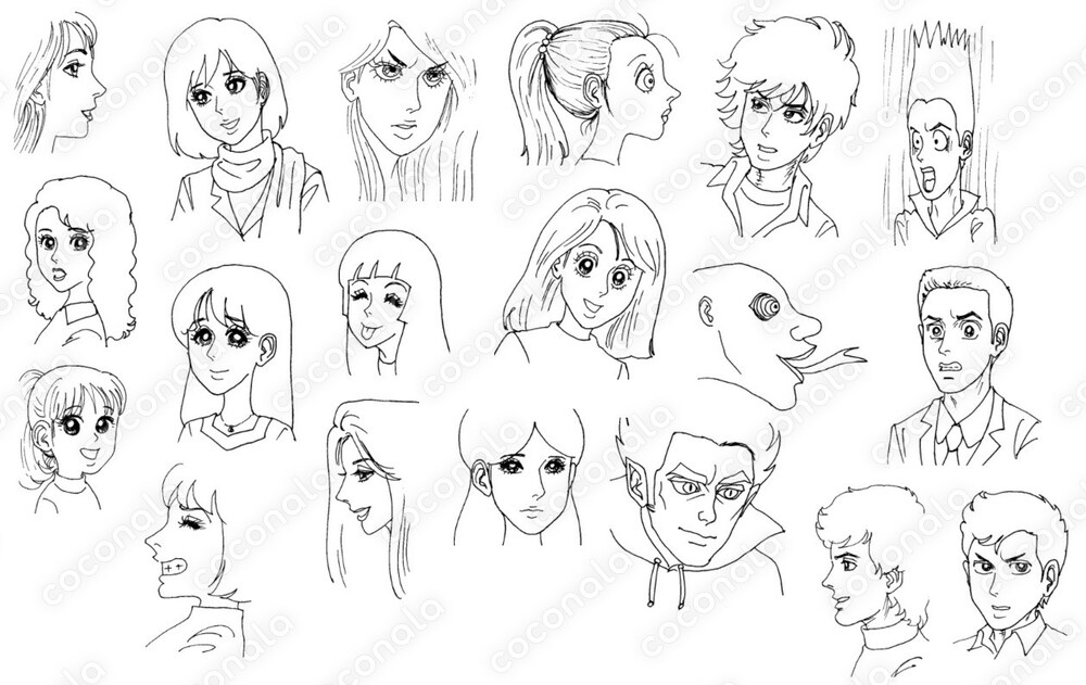 塗り絵も楽しめる人物イラスト　その41