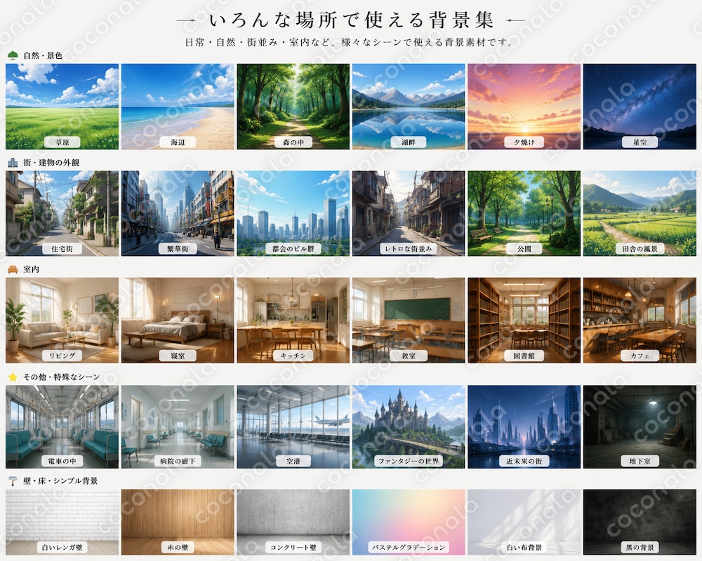 いろんな場所で使える背景素材集