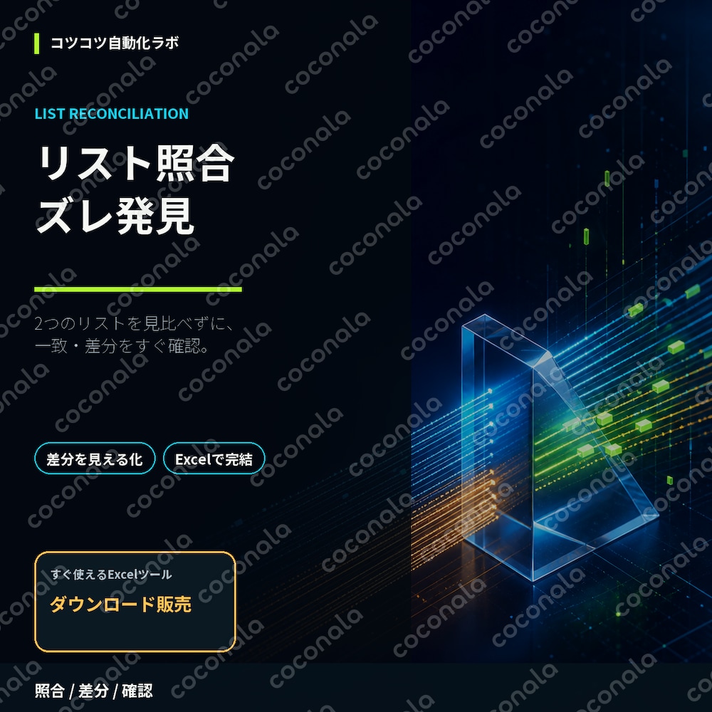 2つのリストを一瞬で突合！Excel照合ツール