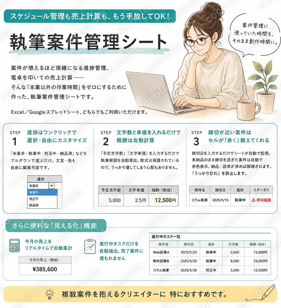 執筆案件管理シート