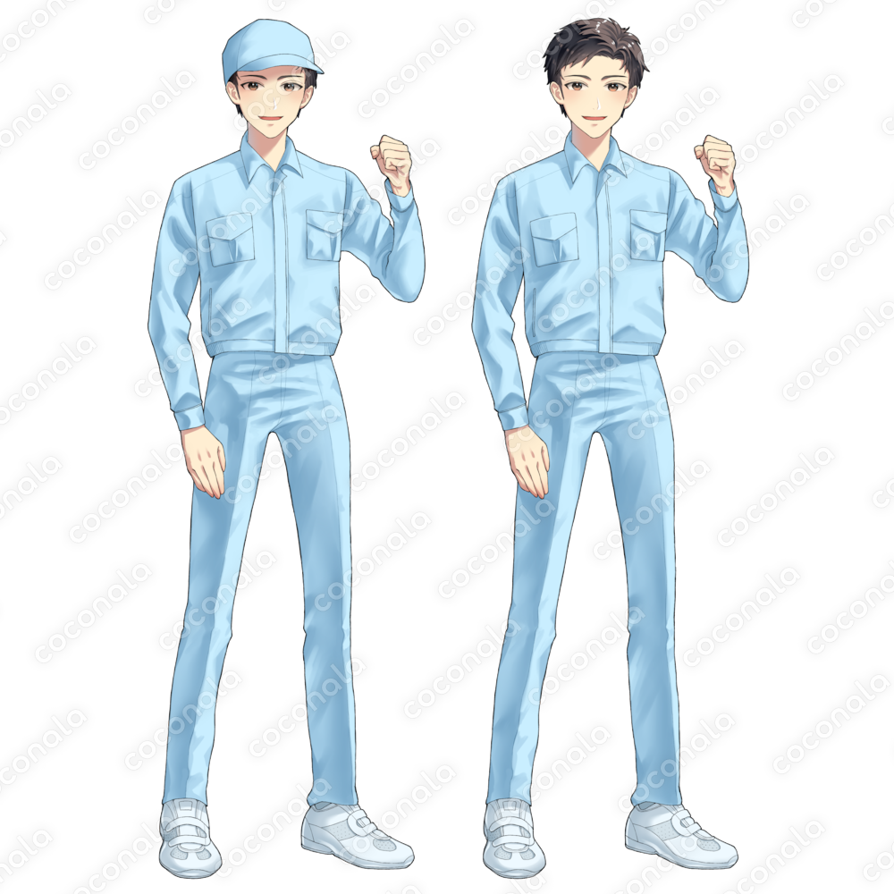 作業服の男性 2種