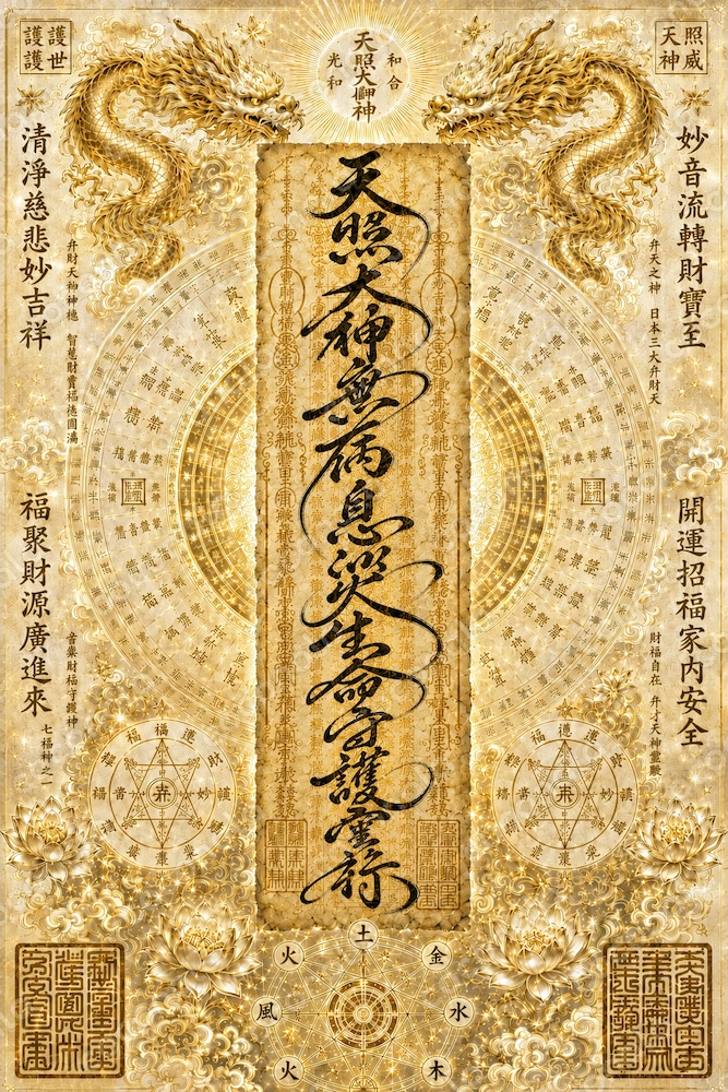 【確定入手】天照大神無病息災生命守護霊符｜毎日を安心して過ごすためのお守り札