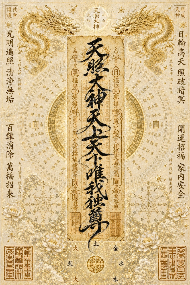 【確定入手】天照大神・天上天下唯我独尊の日本語護符｜人生の主導権を取り戻す霊符