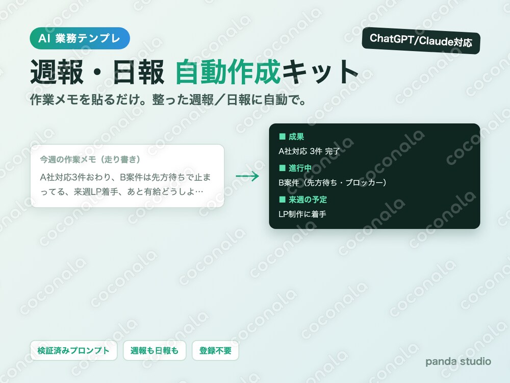 走り書きを整った週報に変えるAIプロンプトキット