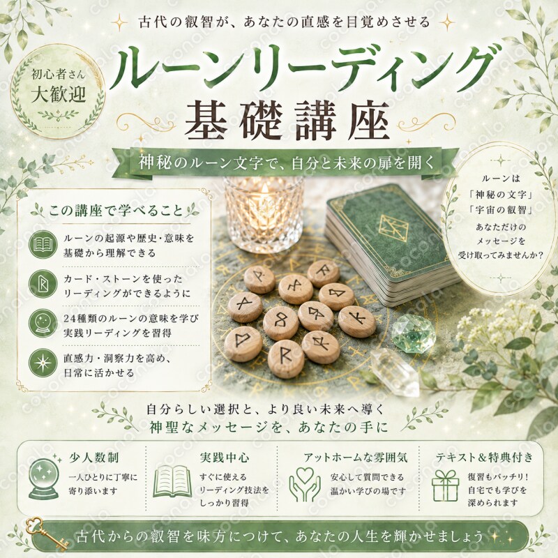 北欧神話の魔力！ゼロから覚えるルーンリーディング講座マニュアル（基礎編）
