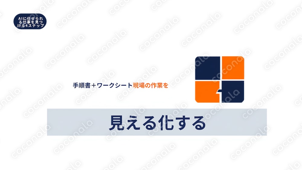 現場の作業を見える化する｜AIに任せられる仕事を見つける4ステップ